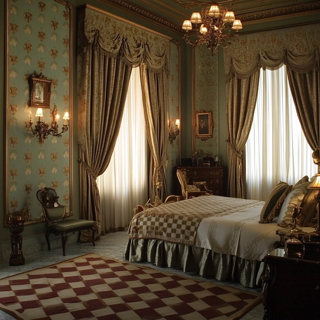 checkered rug bedroom 37