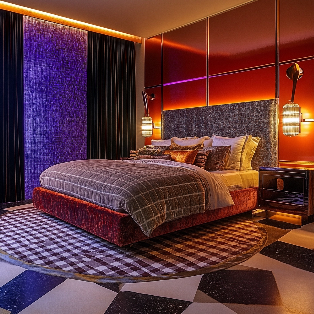checkered rug bedroom 51