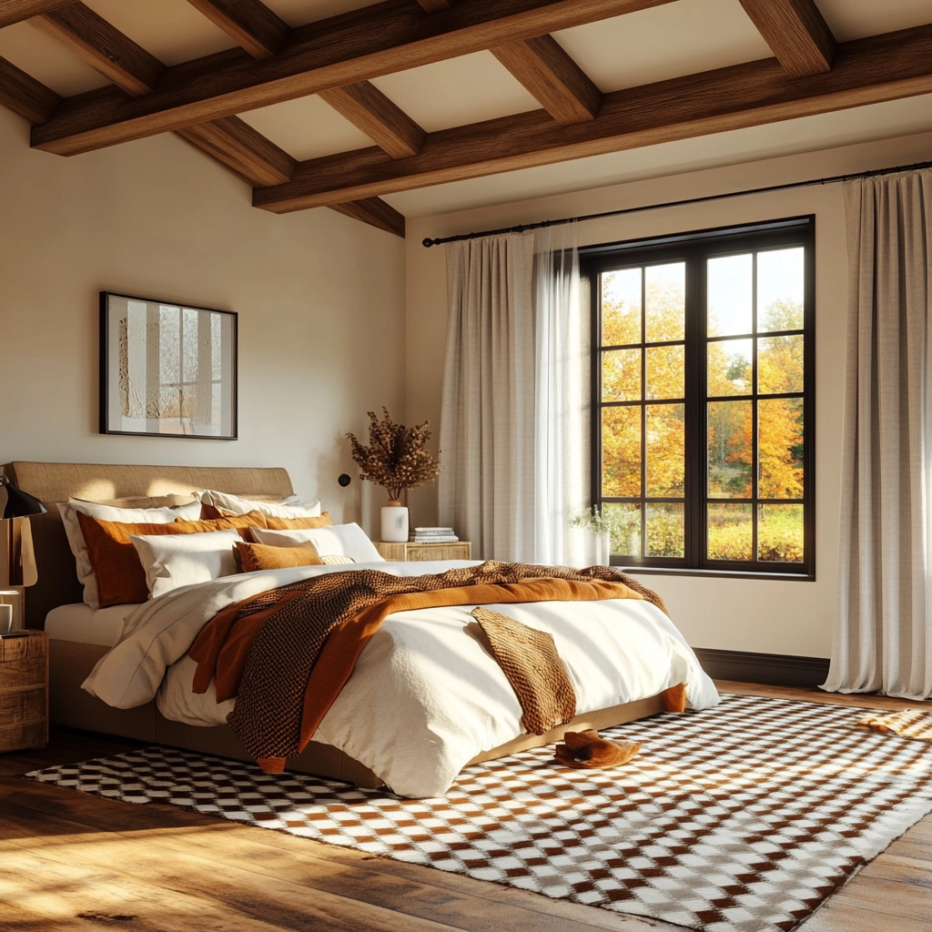 checkered rug bedroom 63
