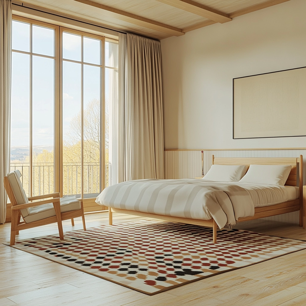 checkered rug bedroom 66