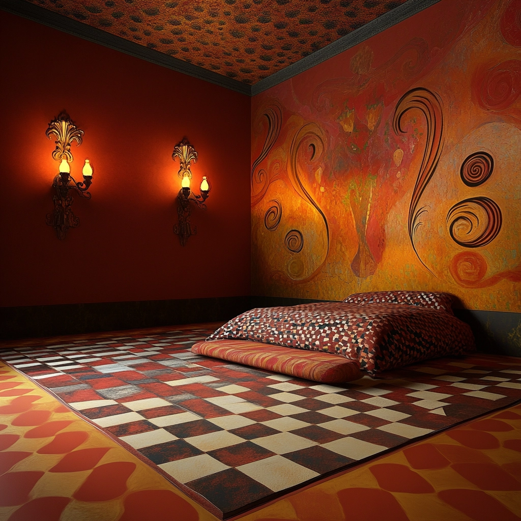 checkered rug bedroom 70