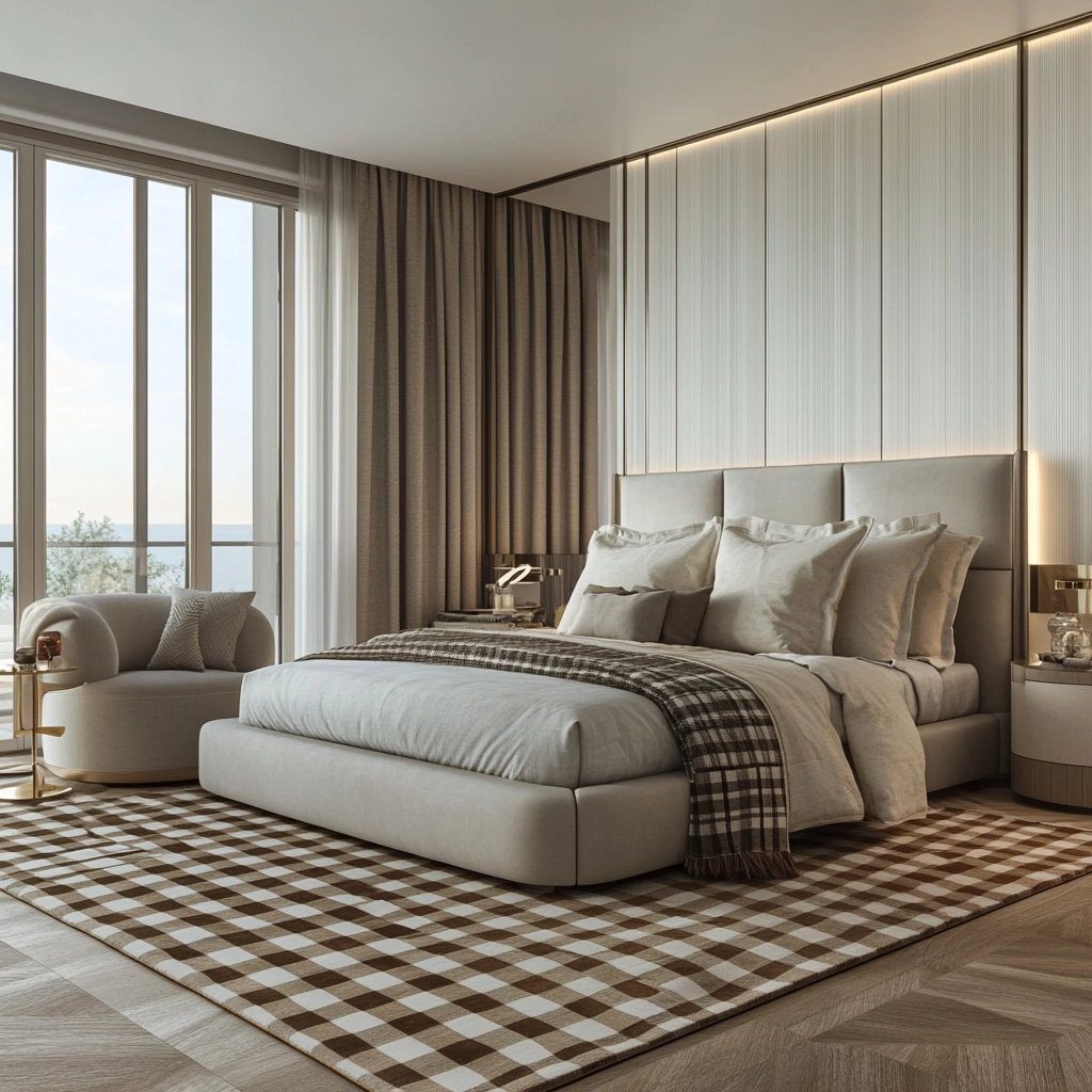 checkered rug bedroom 76