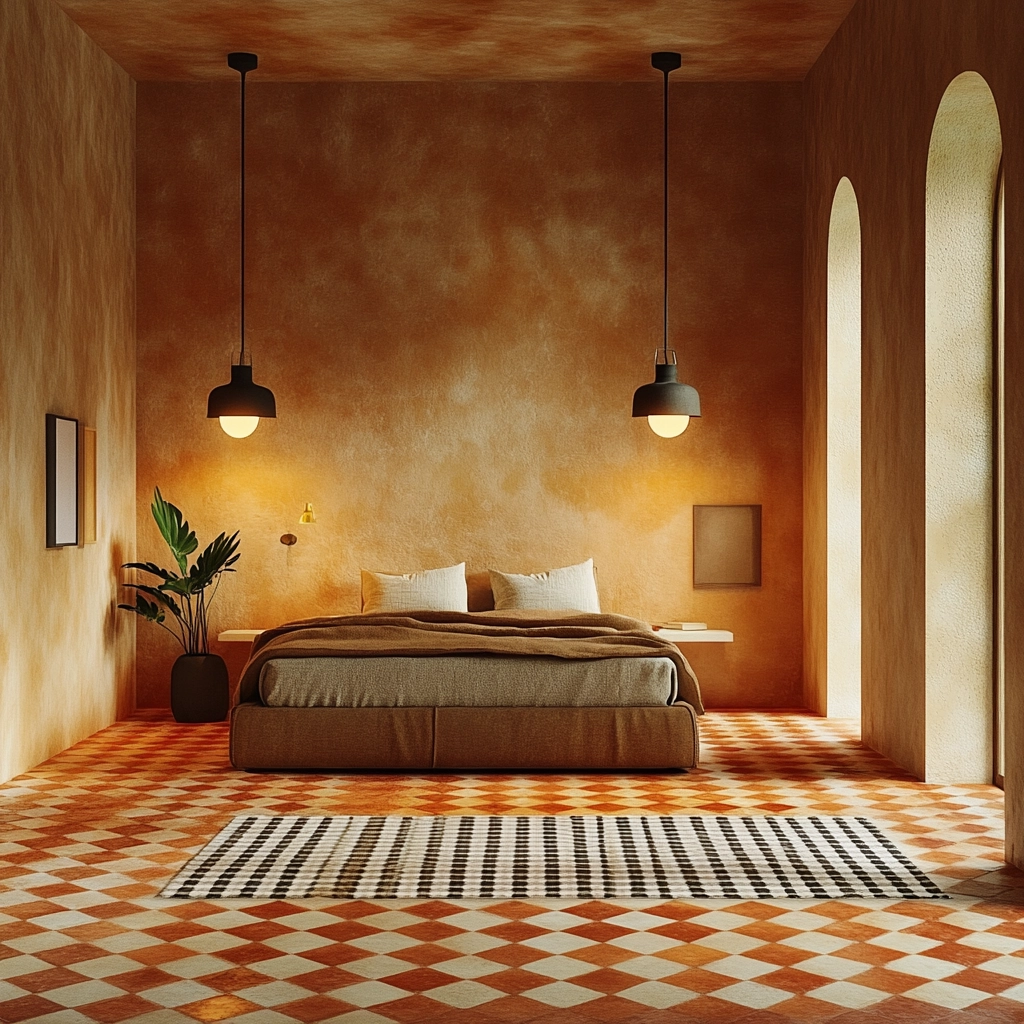 checkered rug bedroom 78