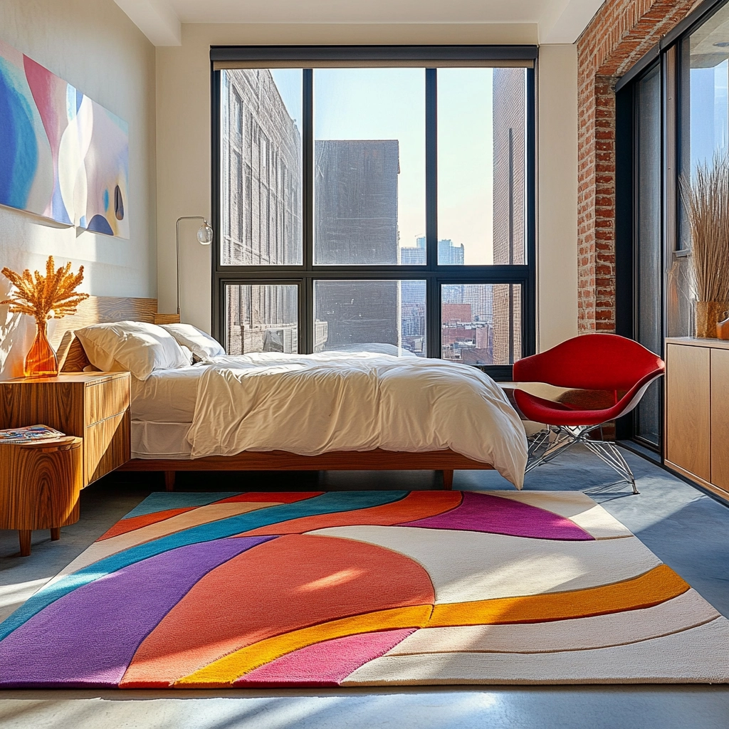 colorful rug bedroom 11
