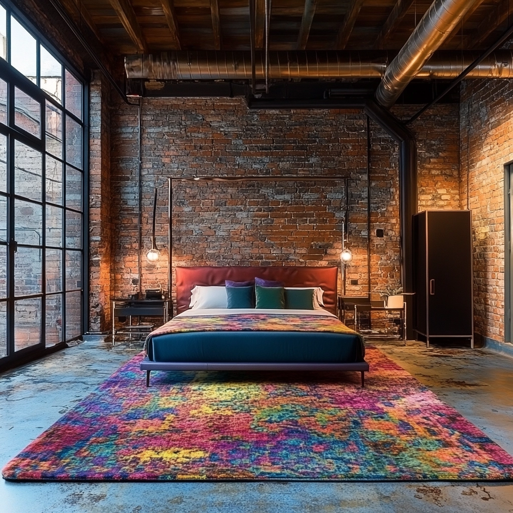 colorful rug bedroom 18
