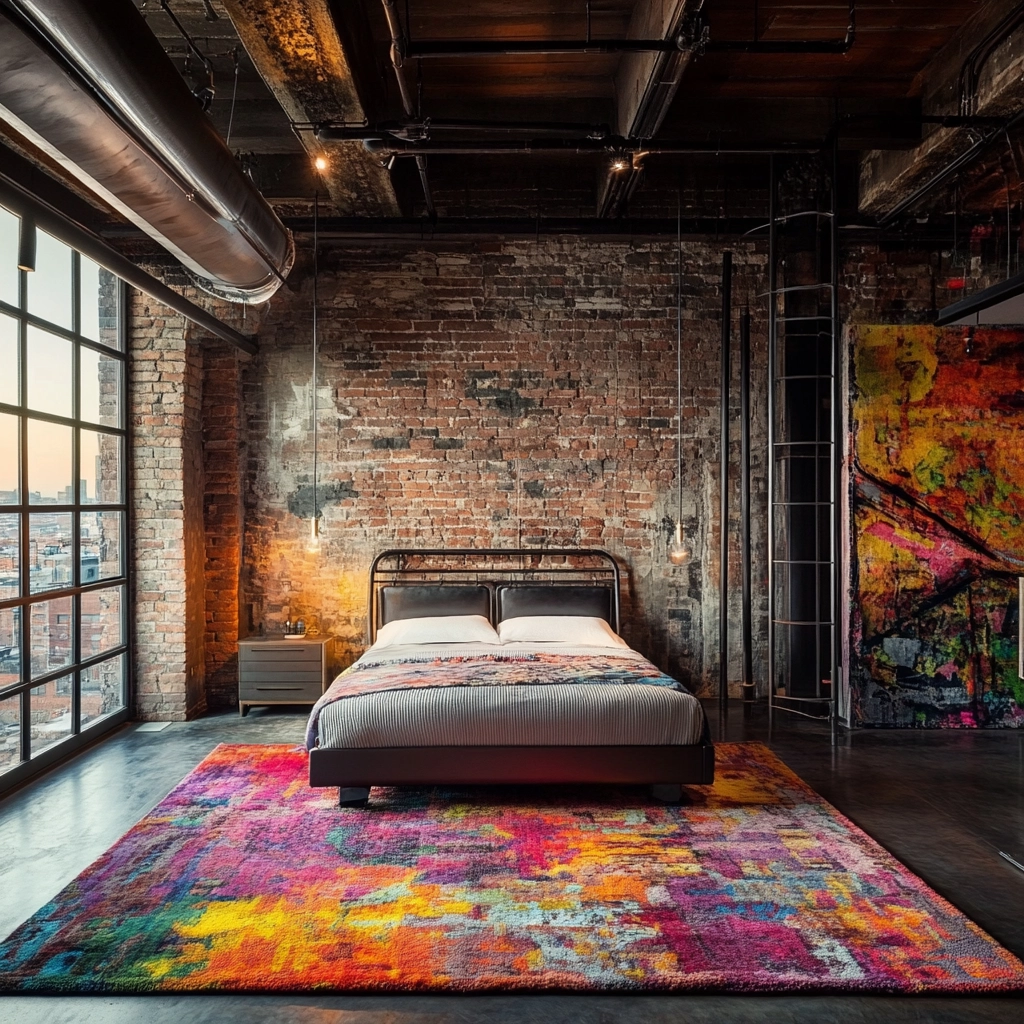 colorful rug bedroom 19