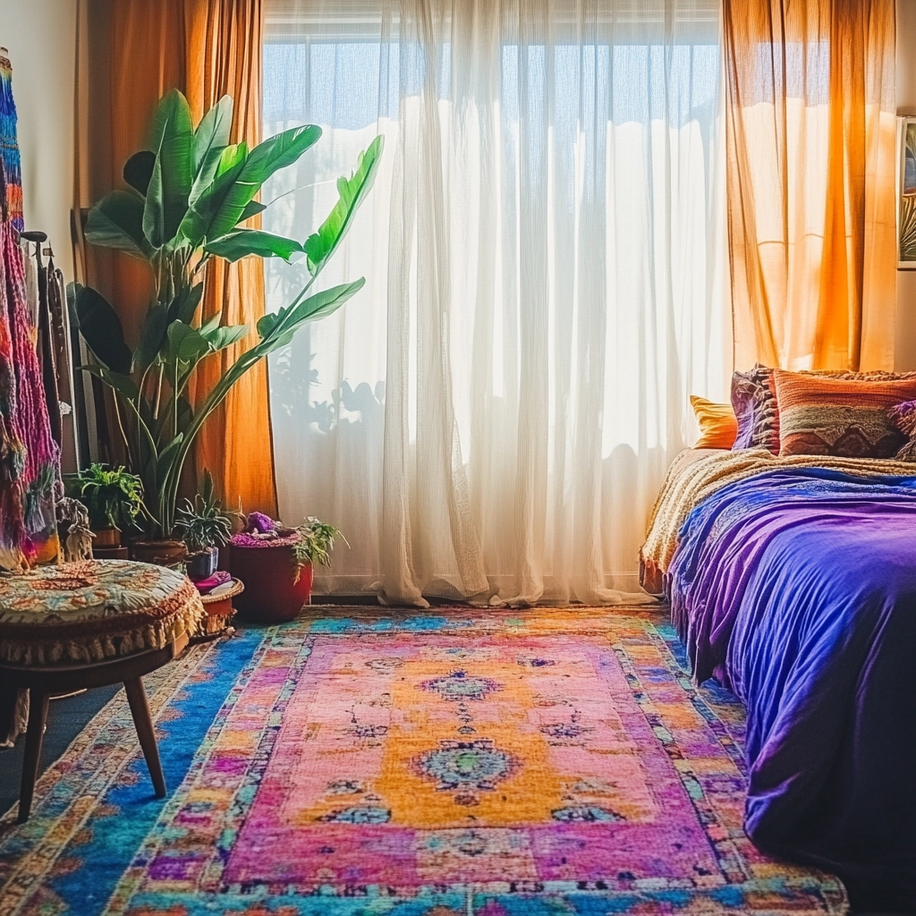 colorful rug bedroom 2