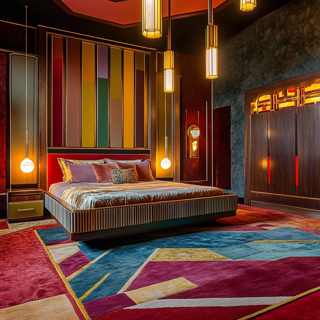 colorful rug bedroom 23