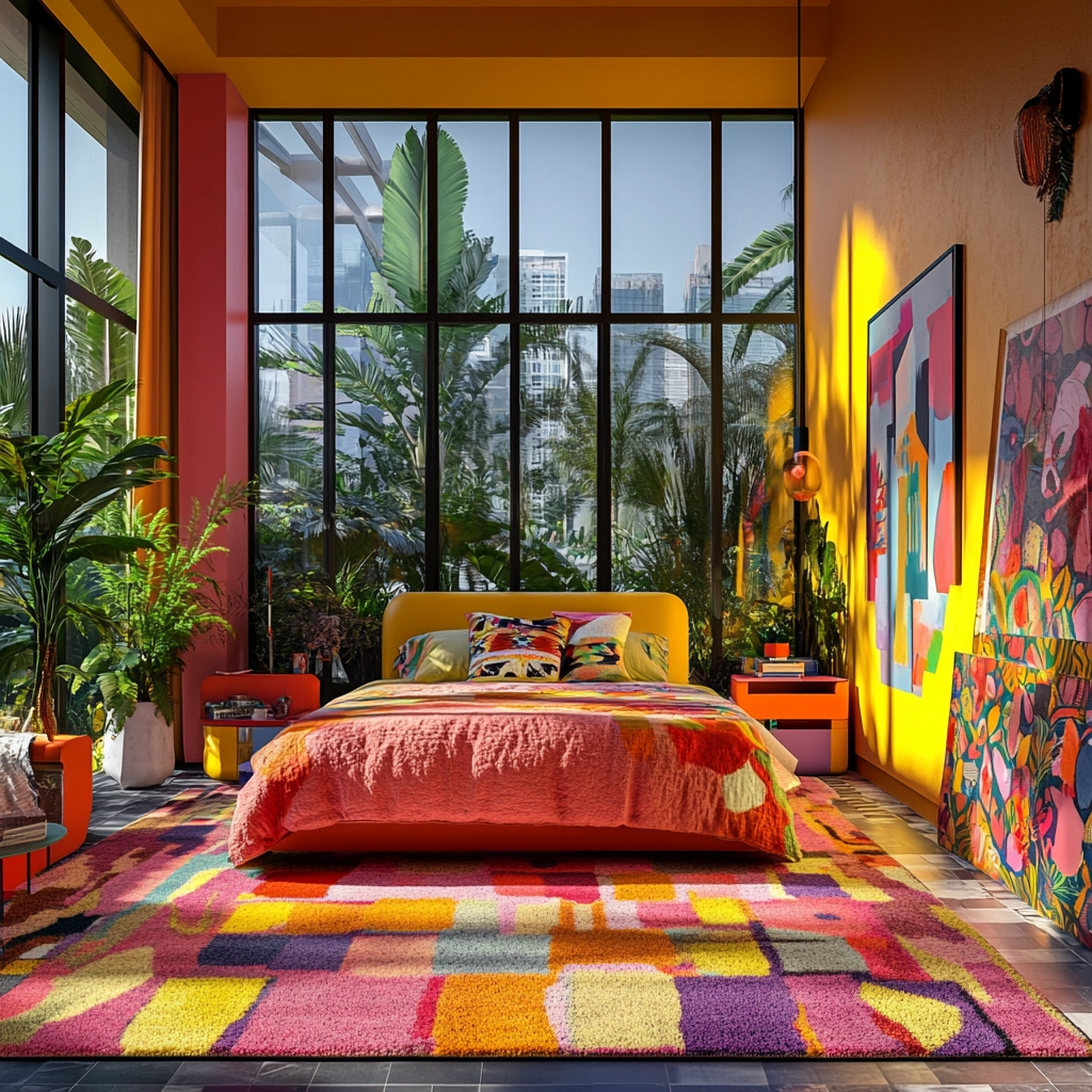colorful rug bedroom 29