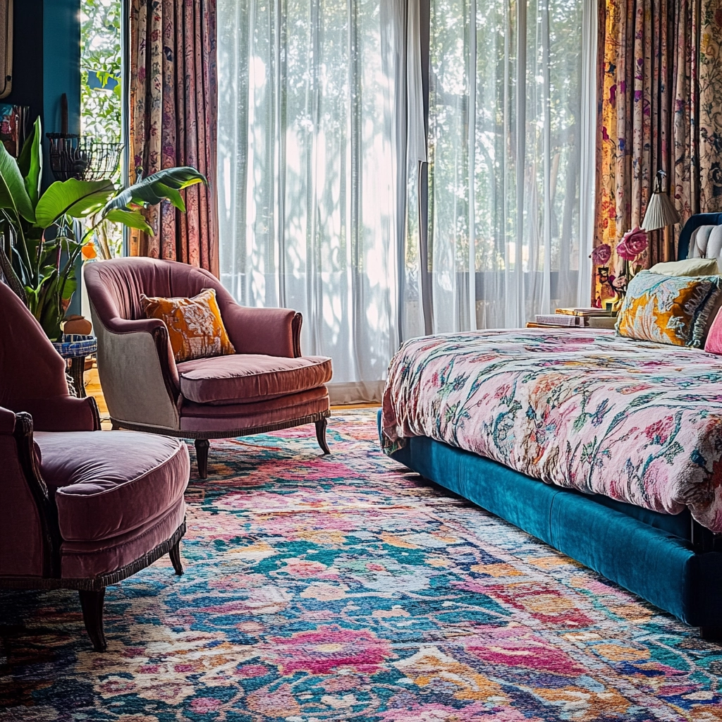 colorful rug bedroom 3