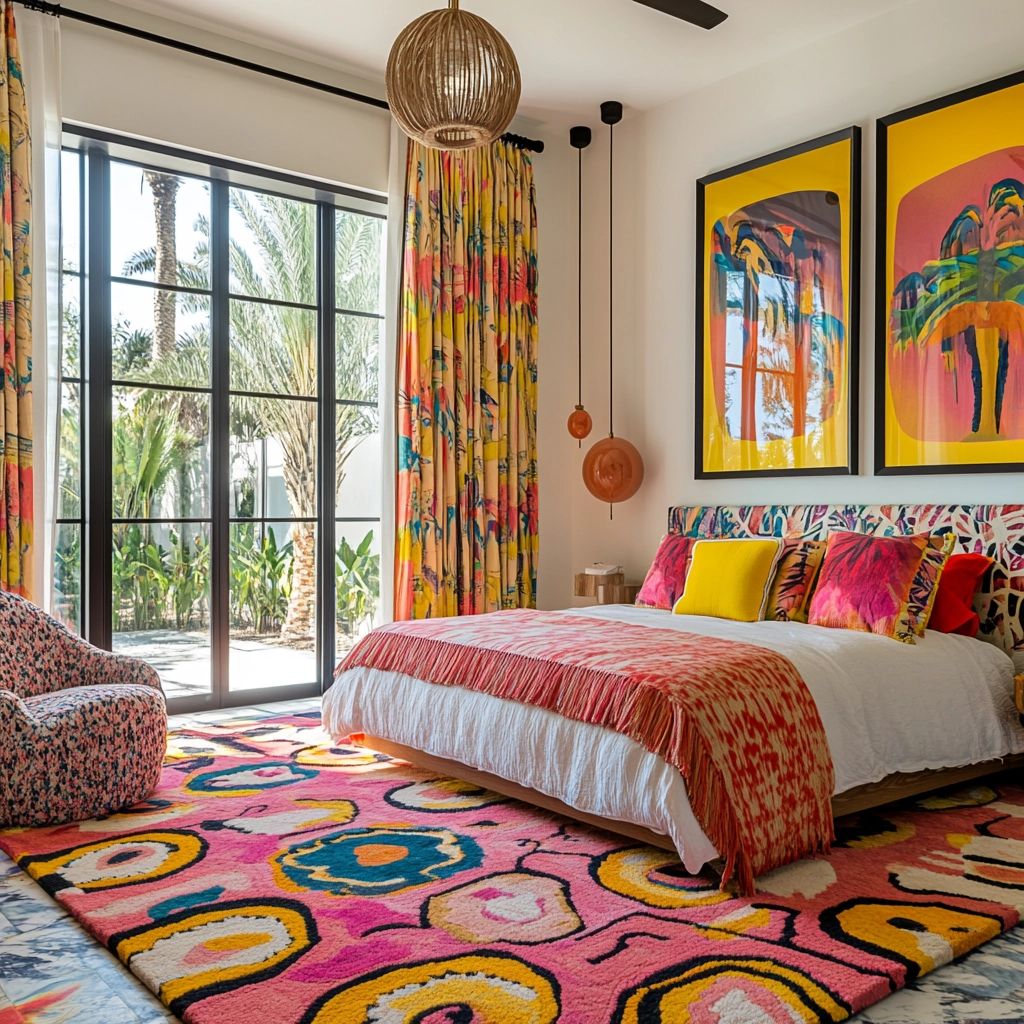 colorful rug bedroom 31