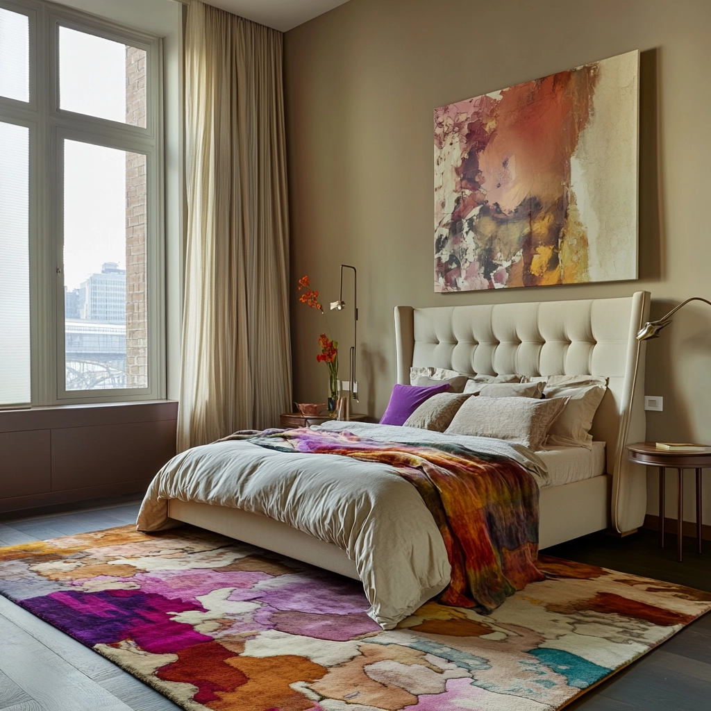 colorful rug bedroom 35