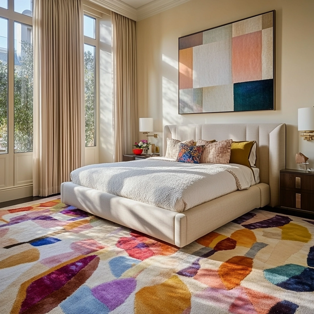 colorful rug bedroom 36