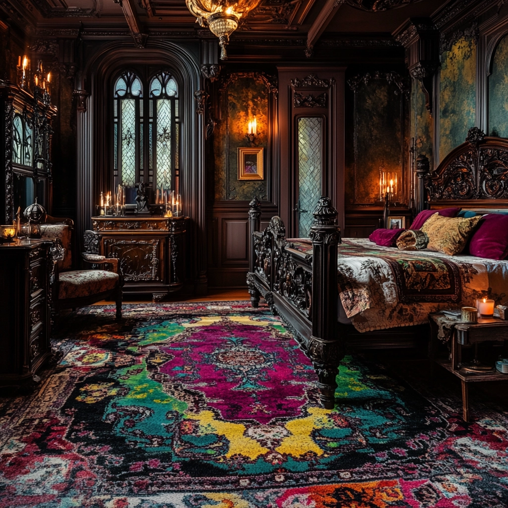 colorful rug bedroom 37