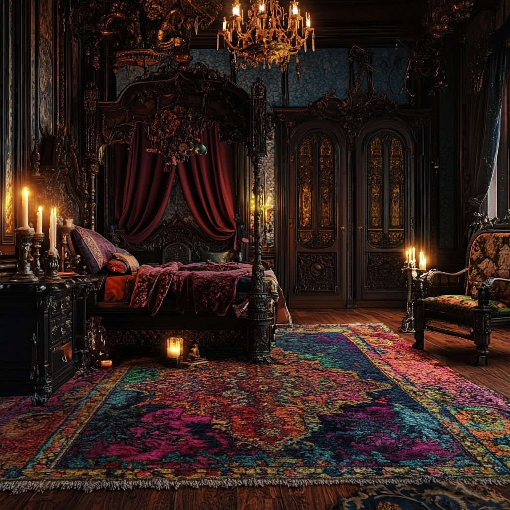 colorful rug bedroom 38