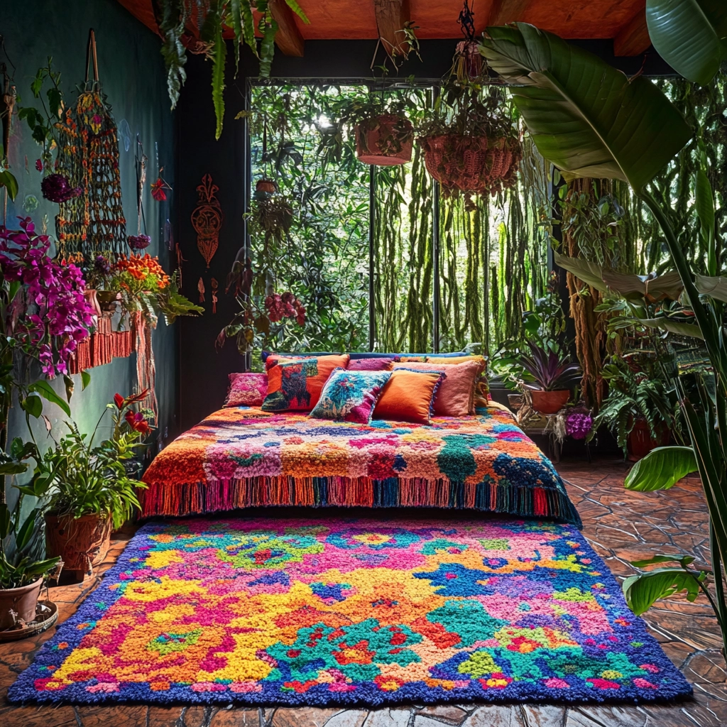 colorful rug bedroom 41