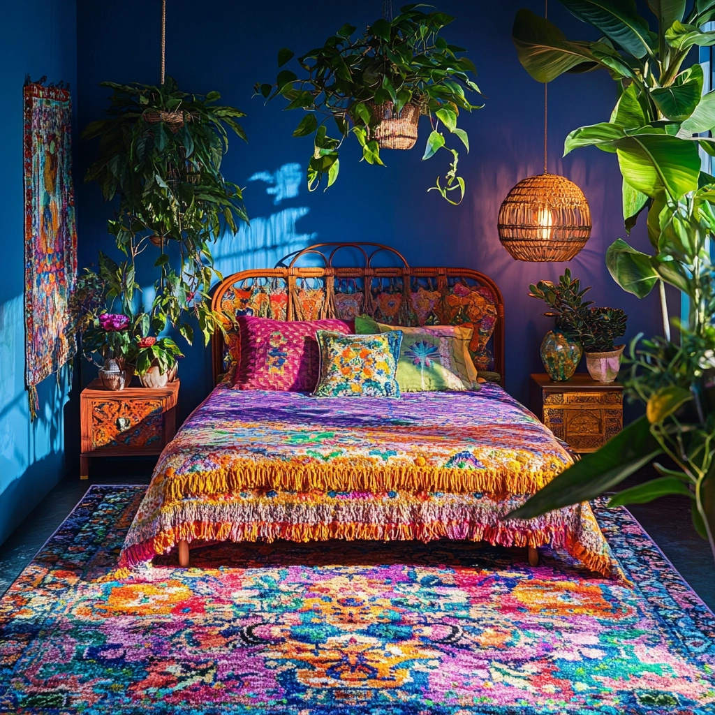 colorful rug bedroom 42