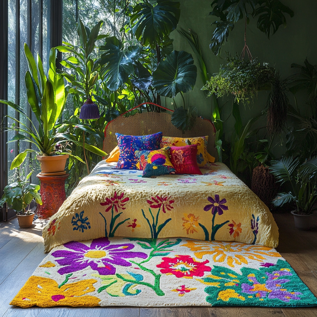 colorful rug bedroom 44