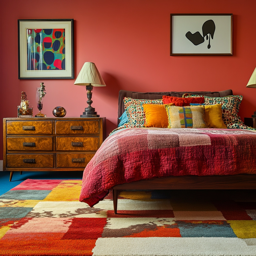 colorful rug bedroom 45