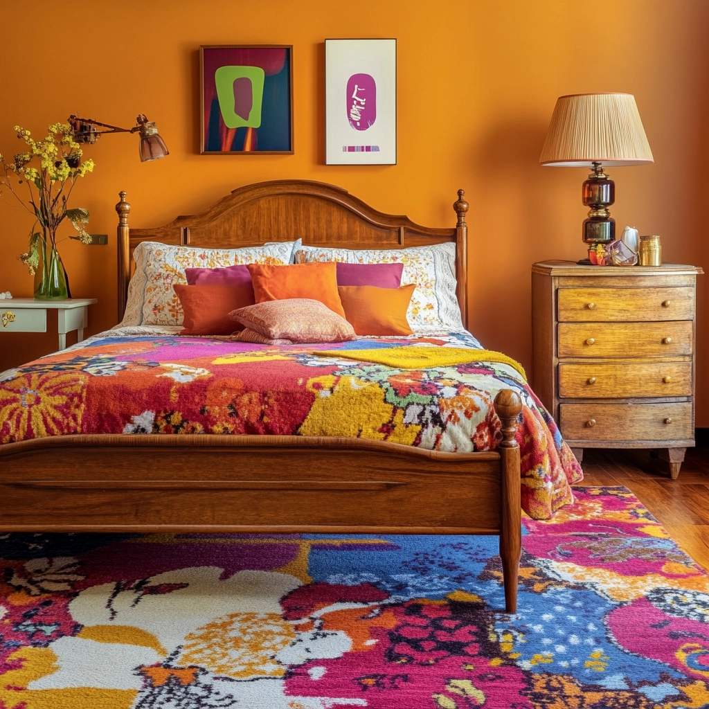 colorful rug bedroom 47