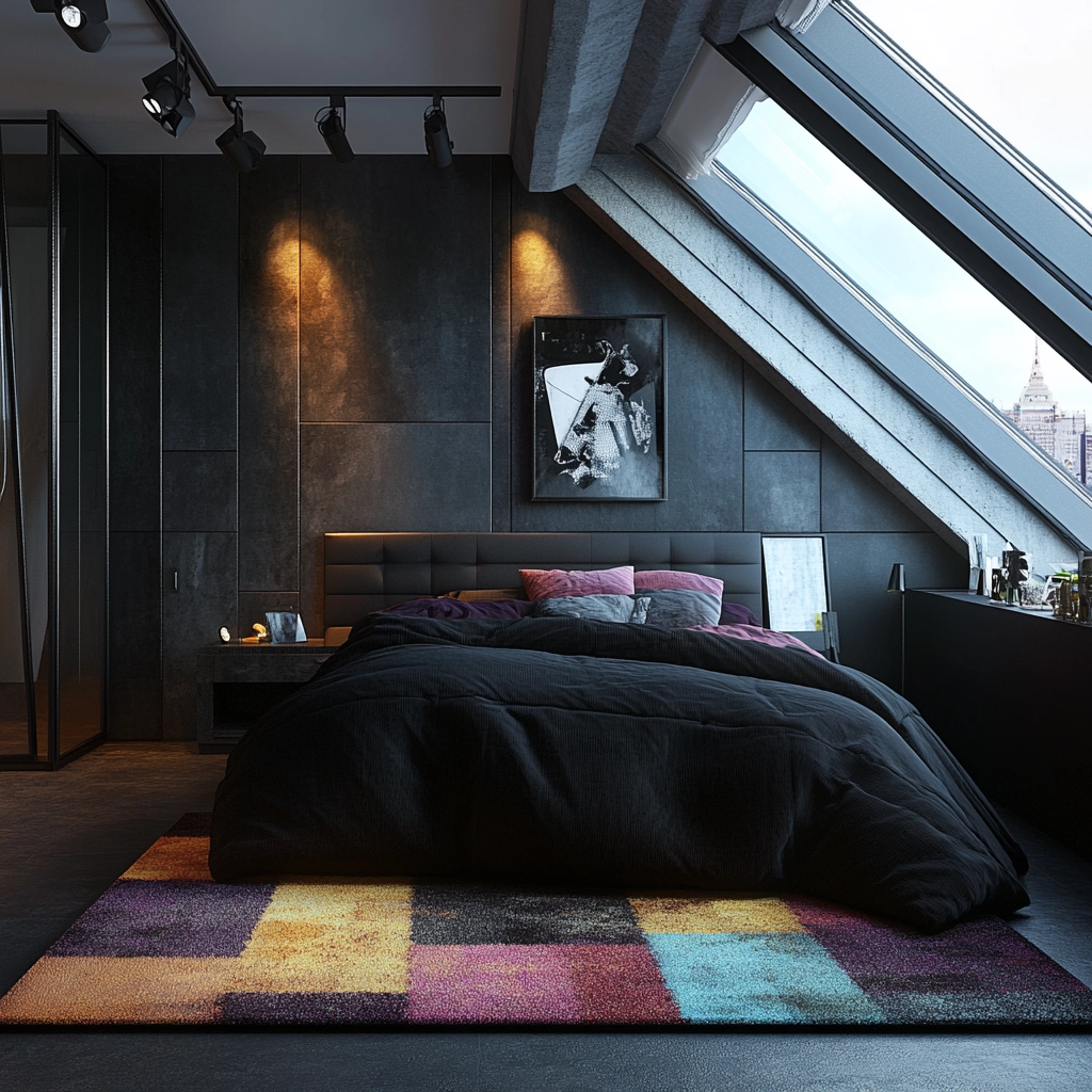 colorful rug bedroom 55