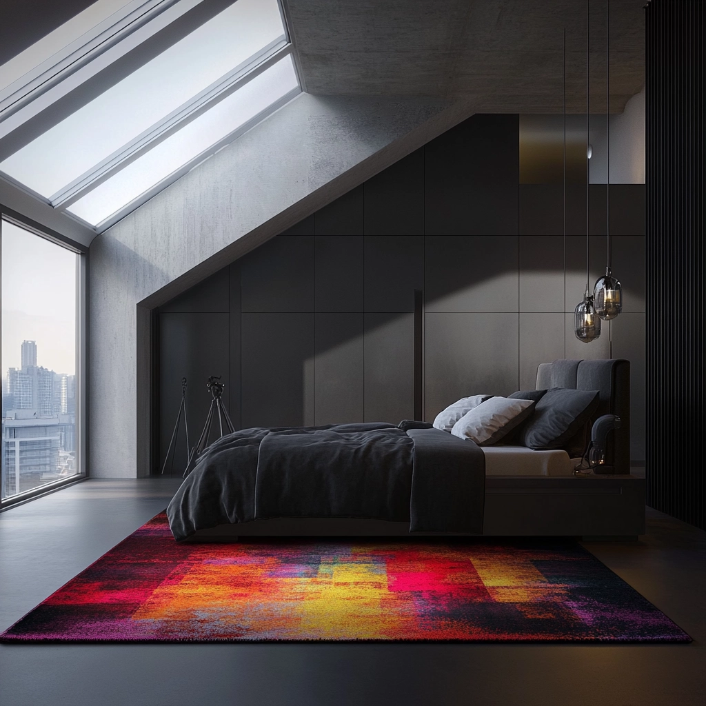 colorful rug bedroom 56