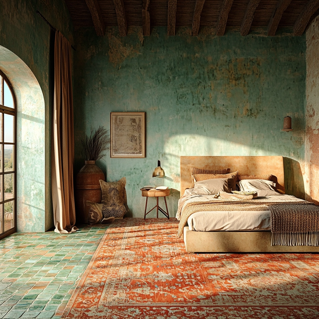 colorful rug bedroom 57