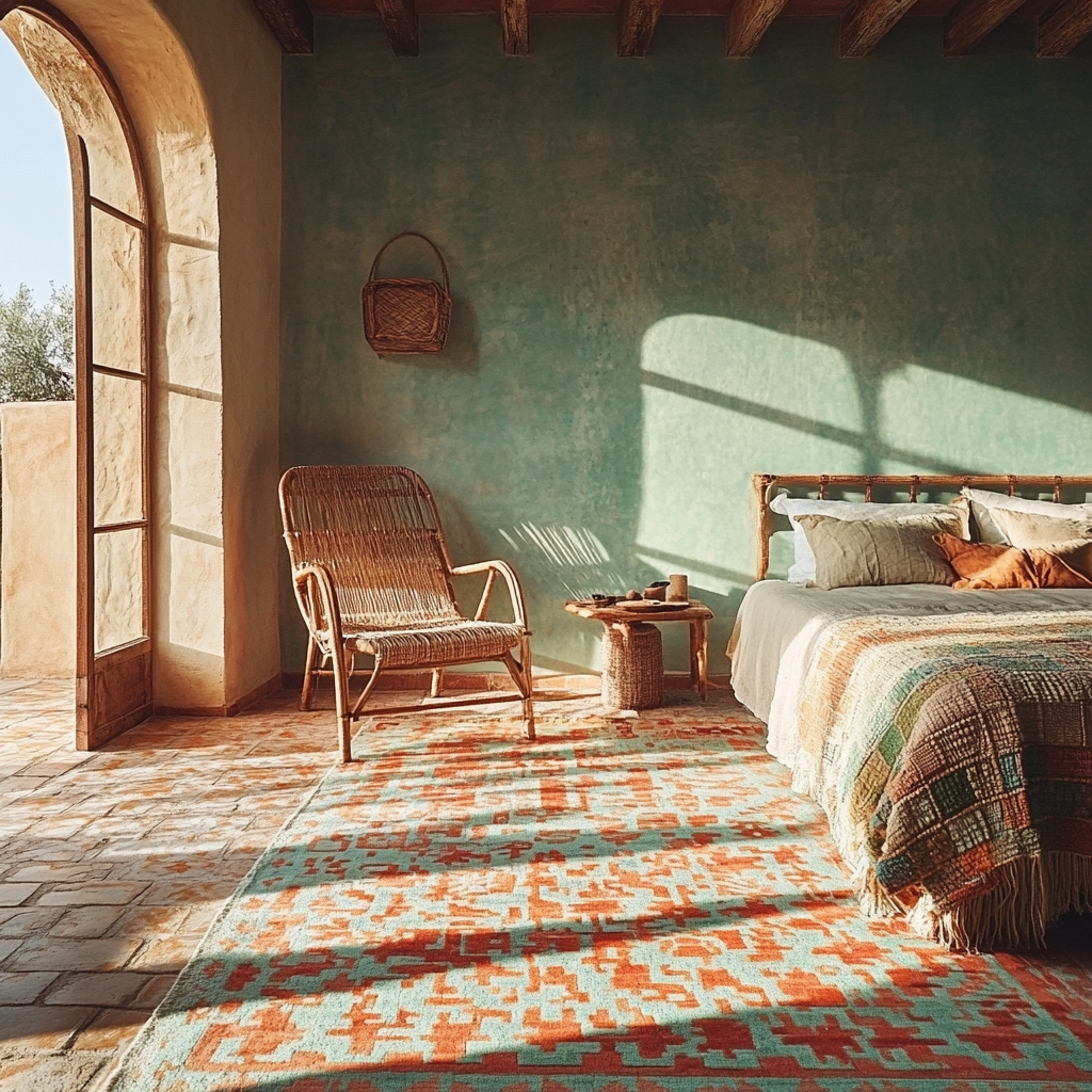 colorful rug bedroom 59