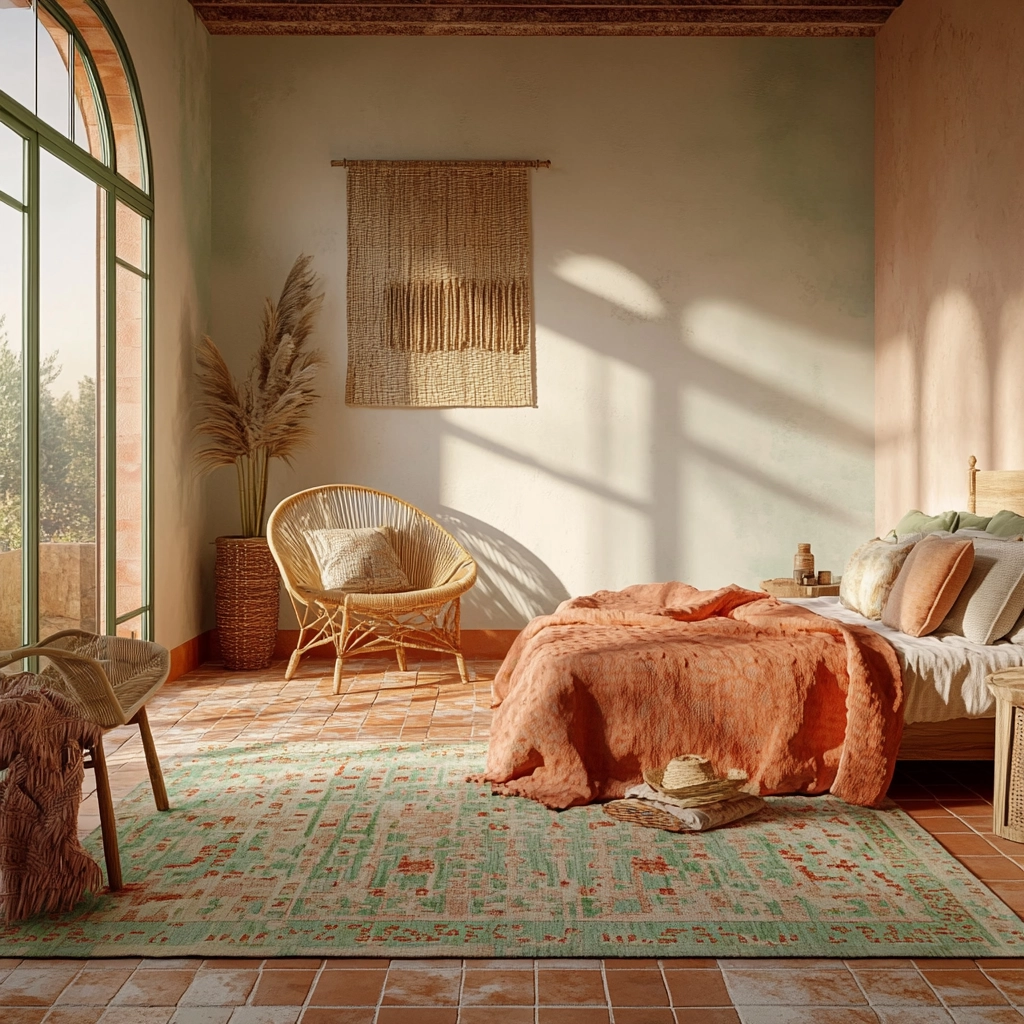 colorful rug bedroom 60