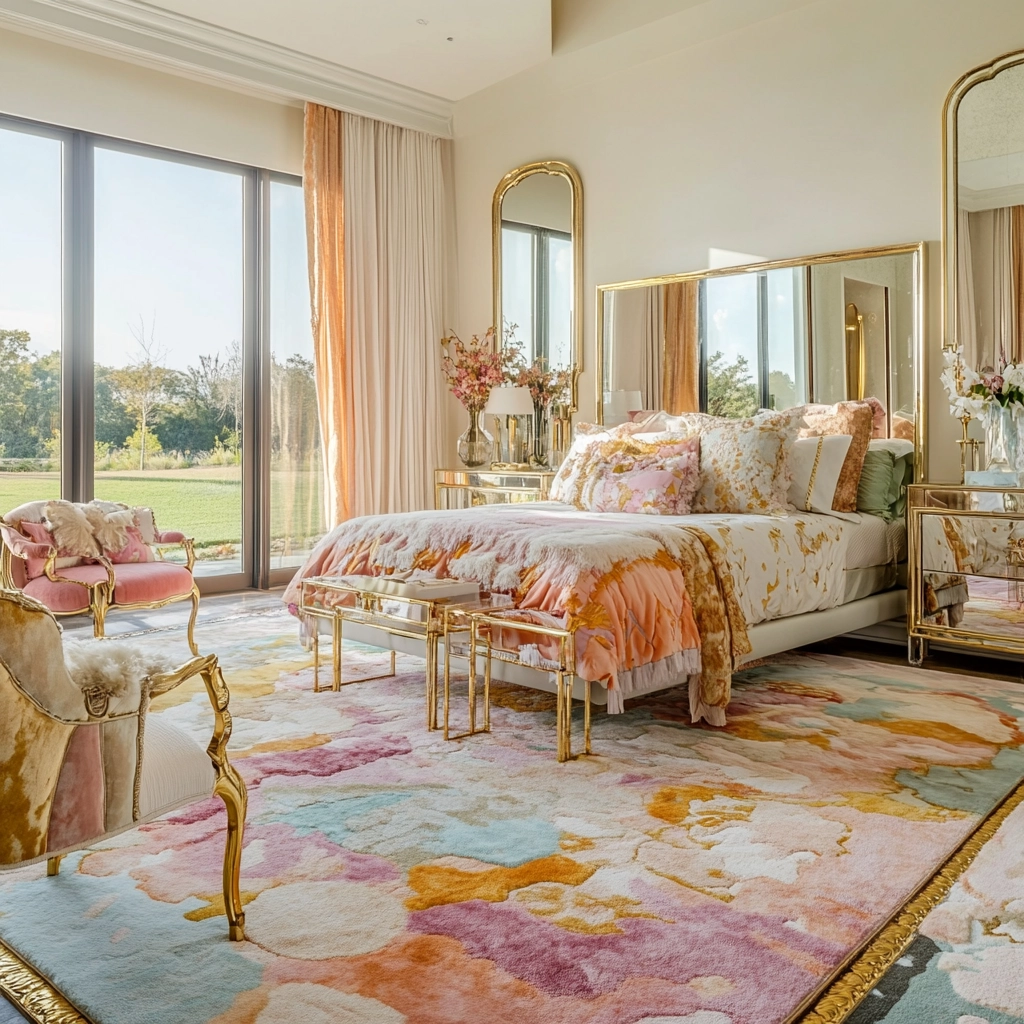 colorful rug bedroom 61