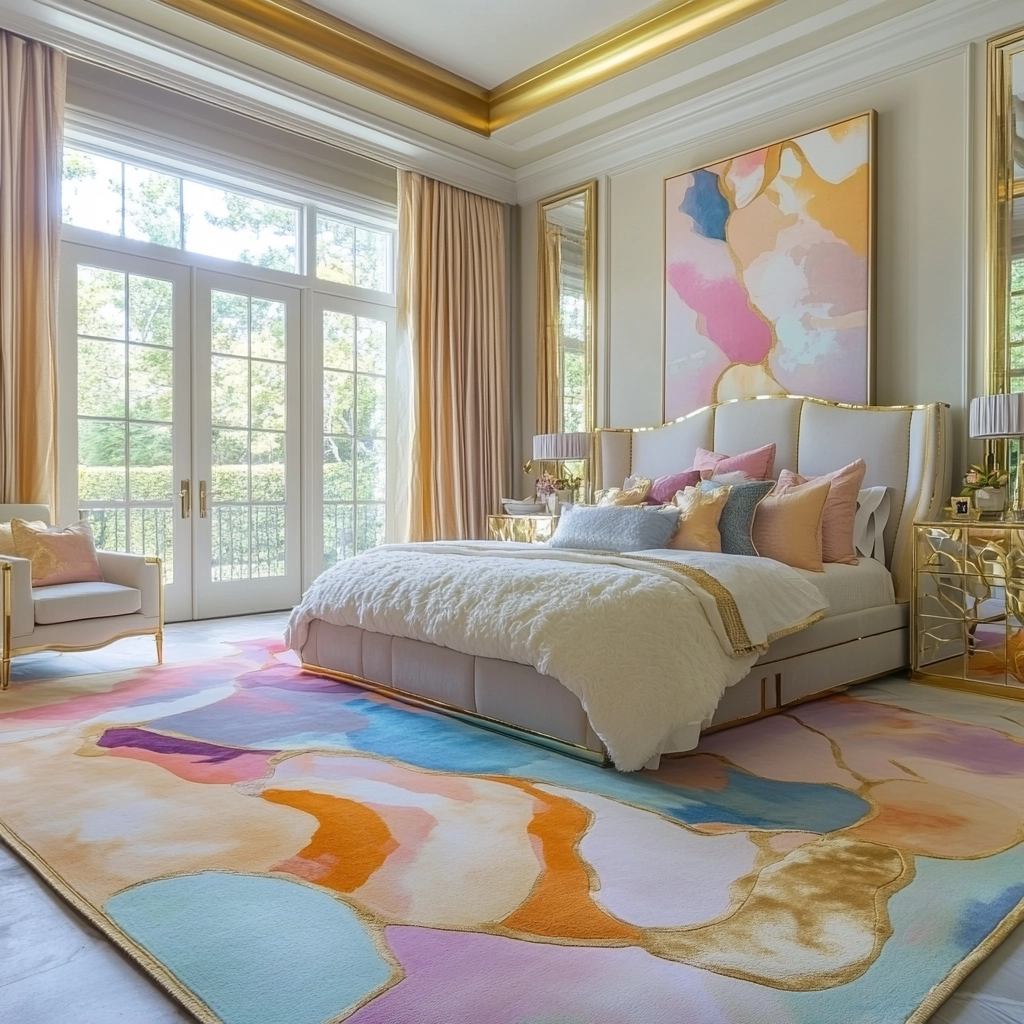 colorful rug bedroom 62