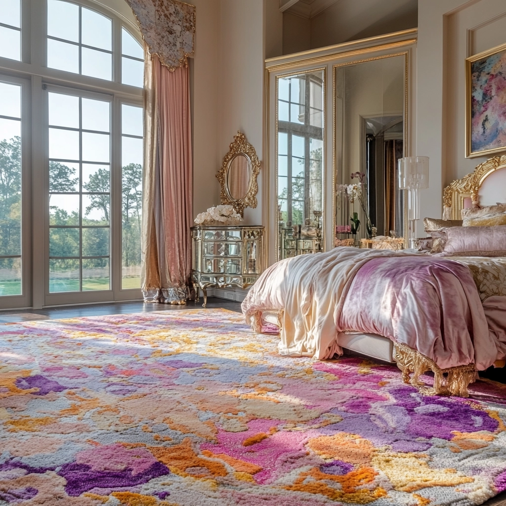 colorful rug bedroom 63