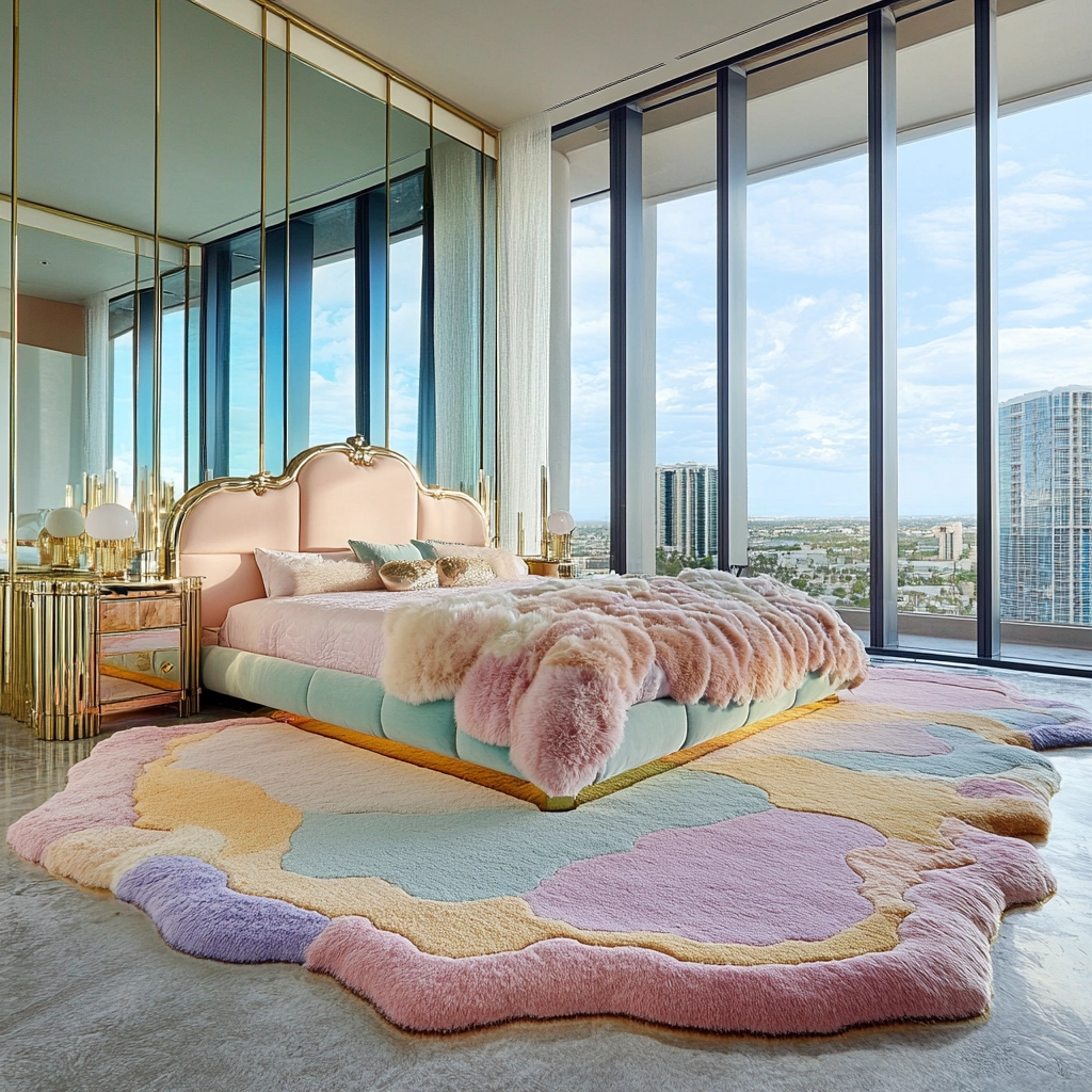 colorful rug bedroom 64