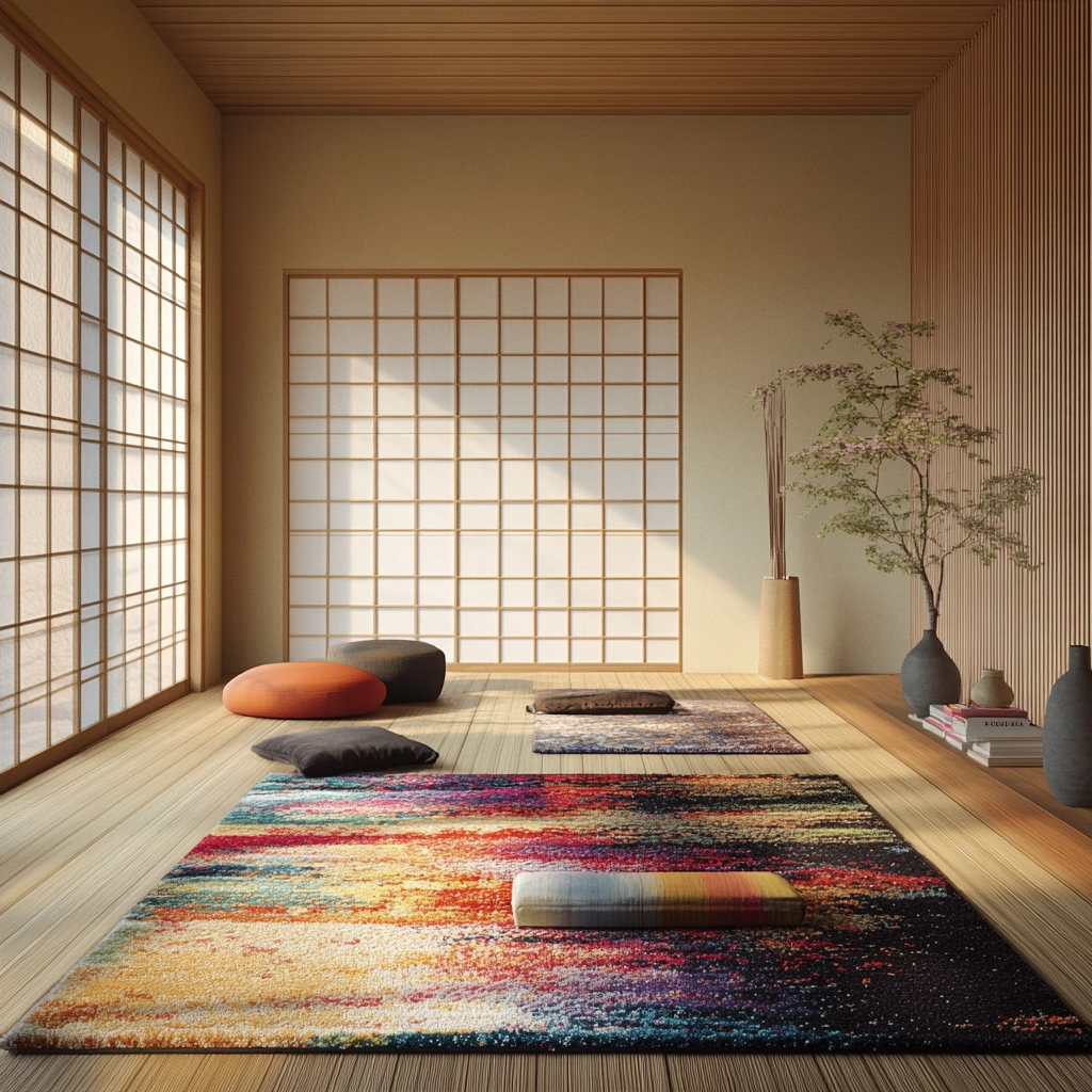 colorful rug bedroom 70