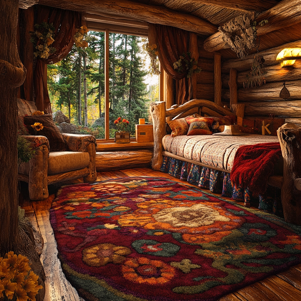 colorful rug bedroom 77