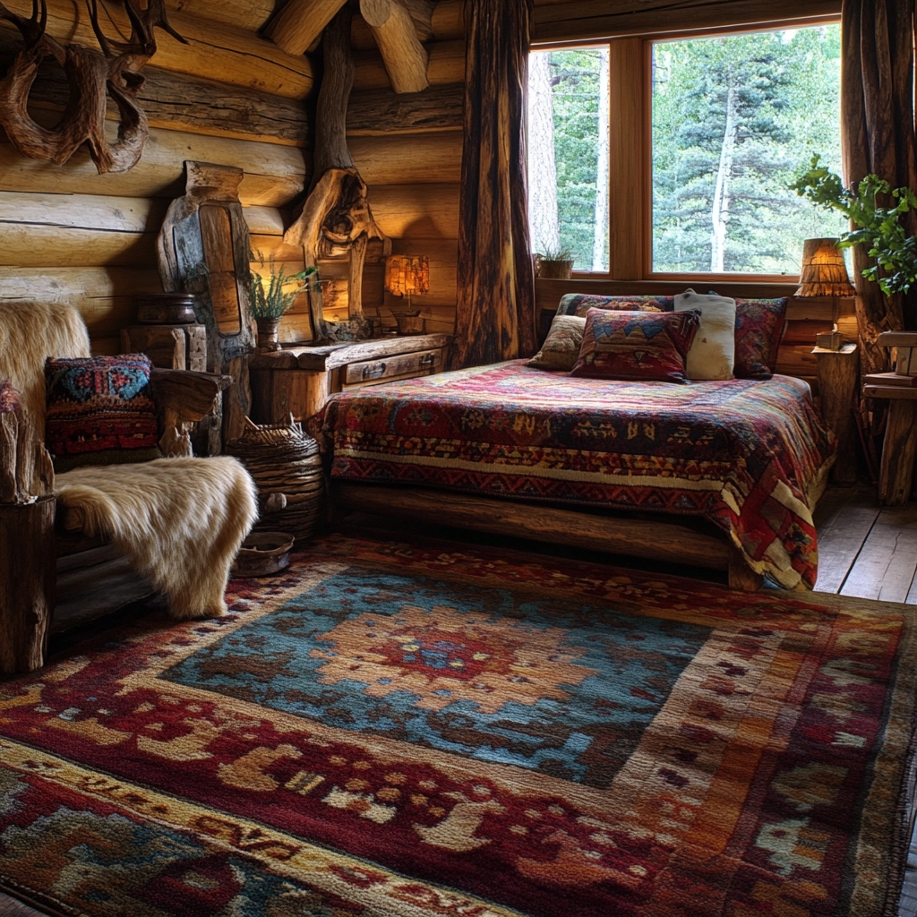 colorful rug bedroom 78