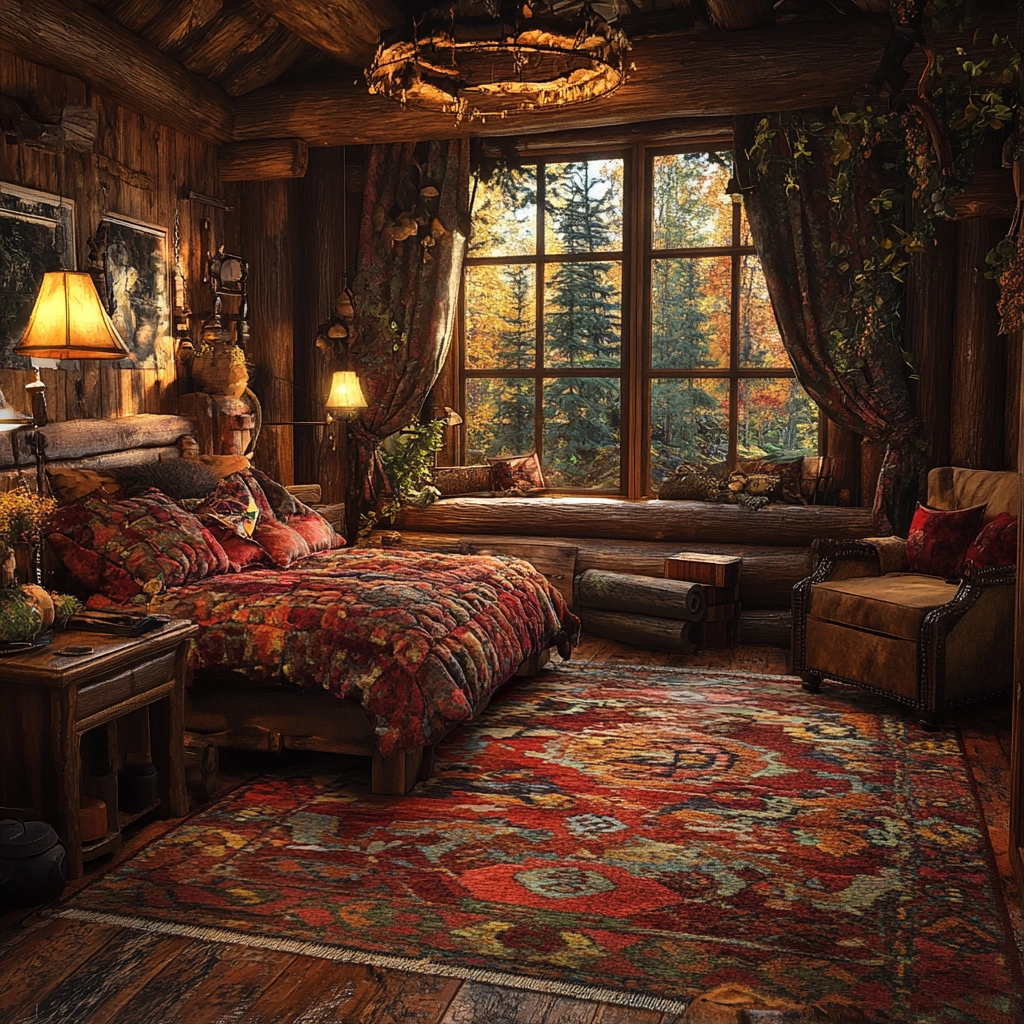 colorful rug bedroom 79