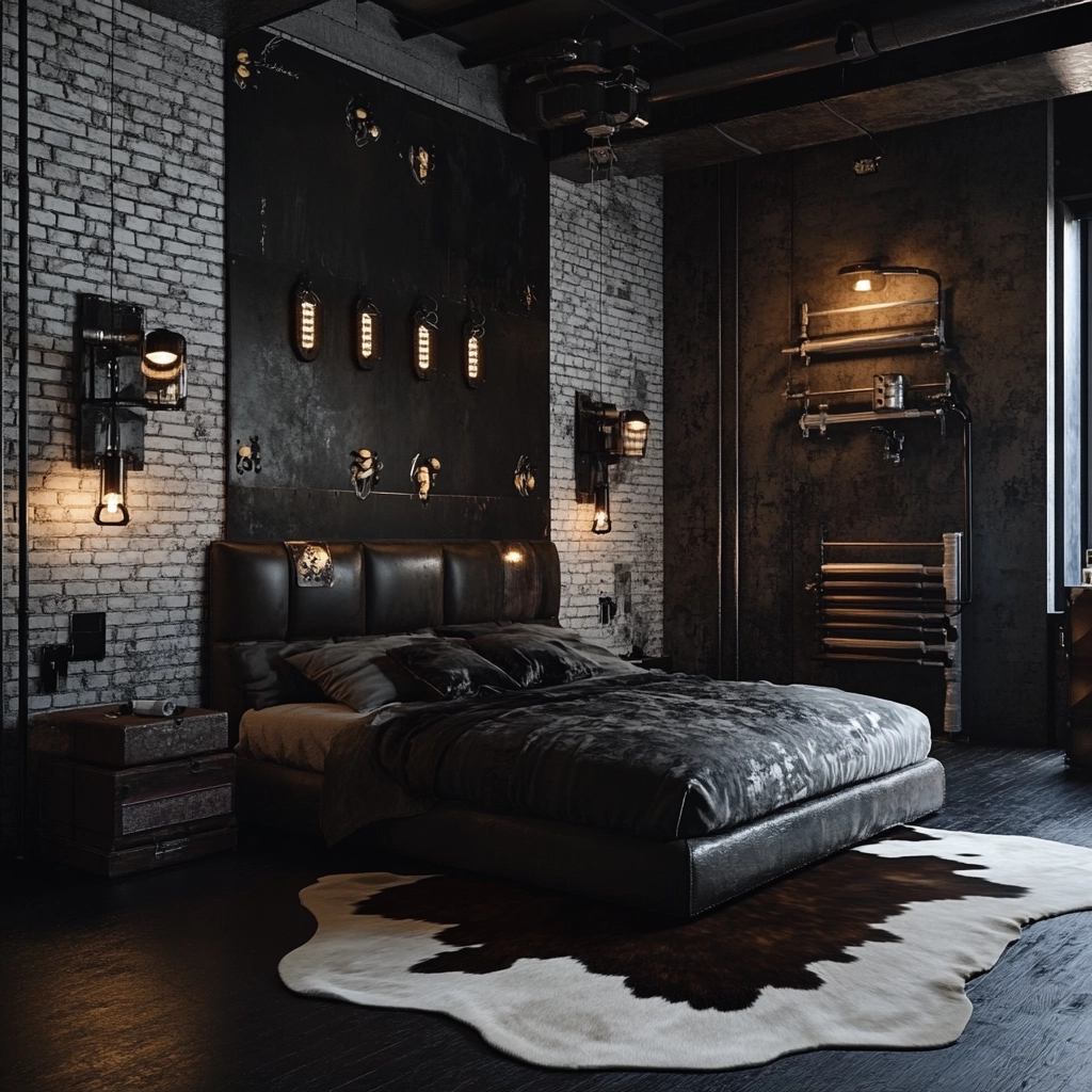 cow hide rug bedroom ideas 10