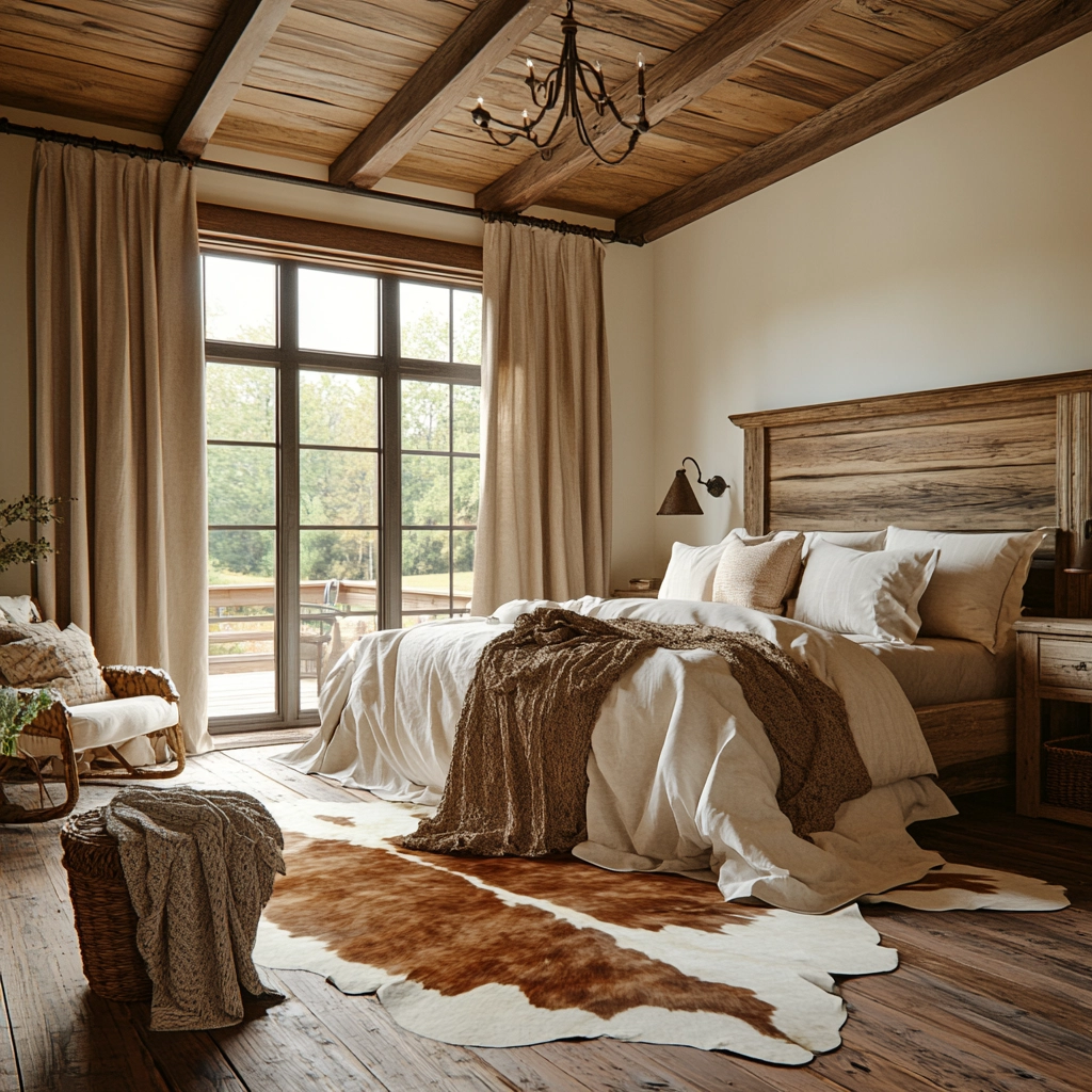 cow hide rug bedroom ideas 2