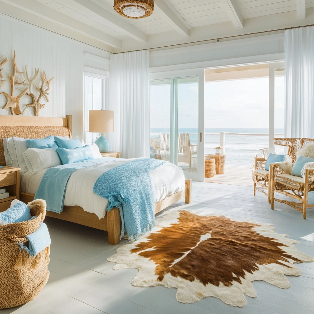 cow hide rug bedroom ideas 24