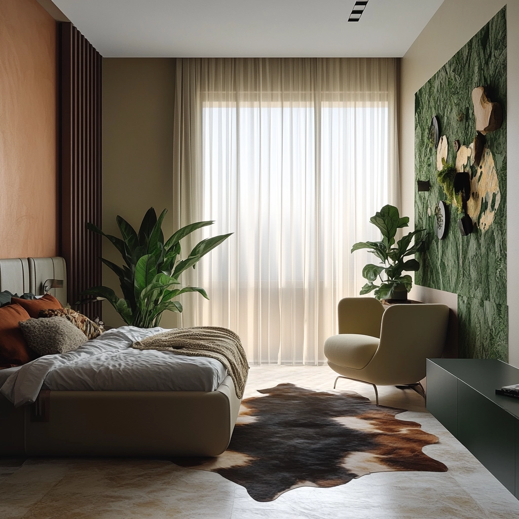 cow hide rug bedroom ideas 25
