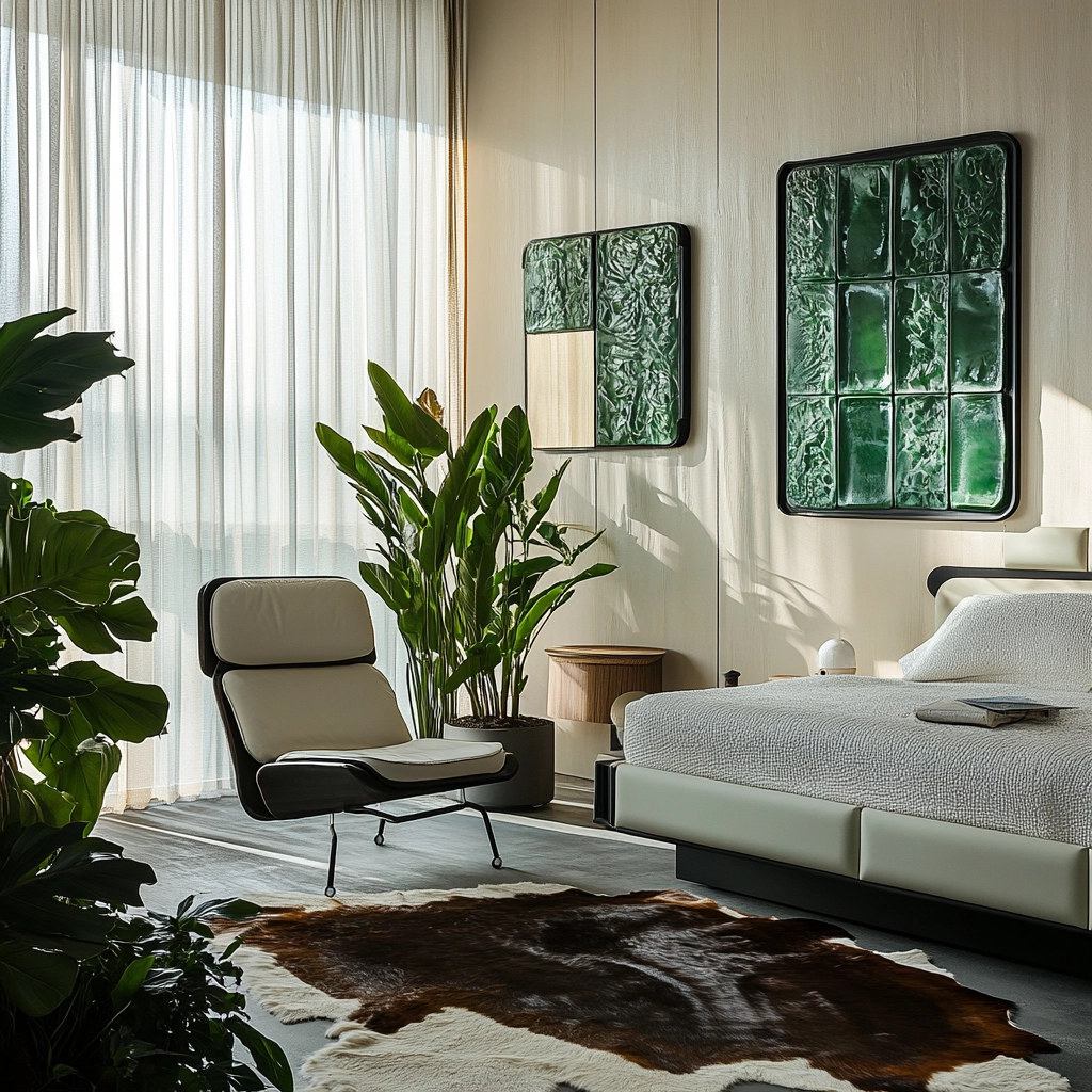 cow hide rug bedroom ideas 26