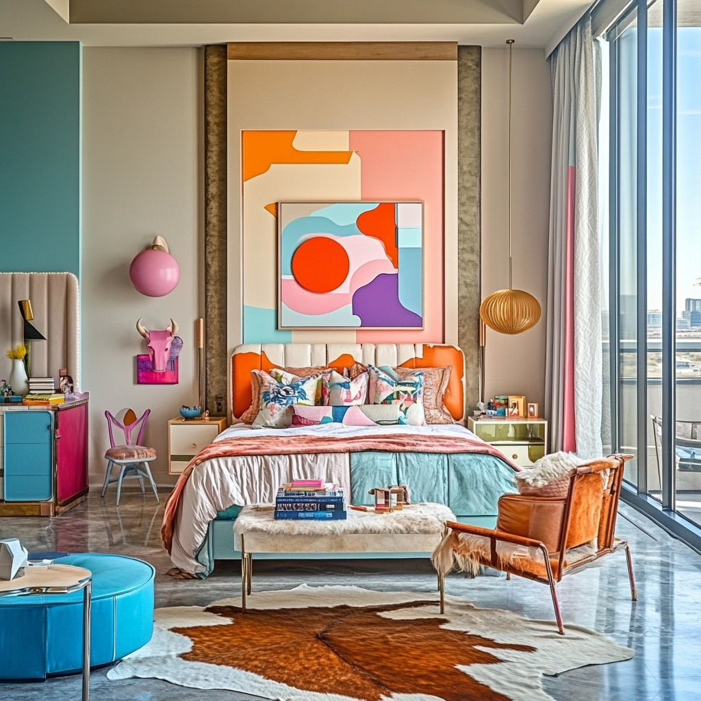 cow hide rug bedroom ideas 38