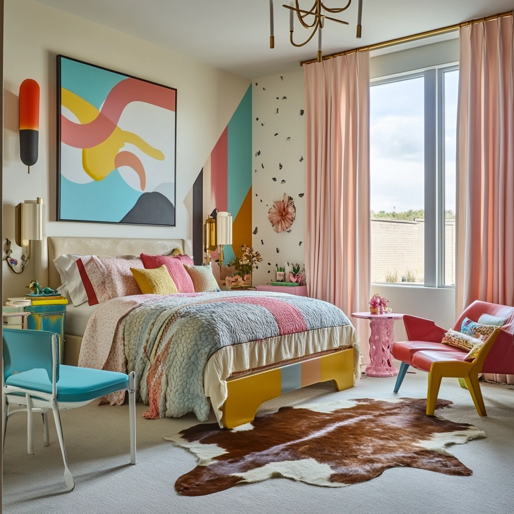 cow hide rug bedroom ideas 39