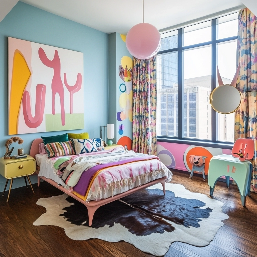 cow hide rug bedroom ideas 40