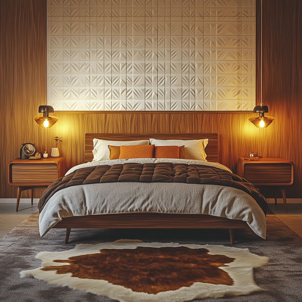 cow hide rug bedroom ideas 41