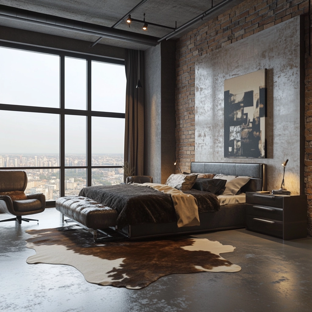 cow hide rug bedroom ideas 48