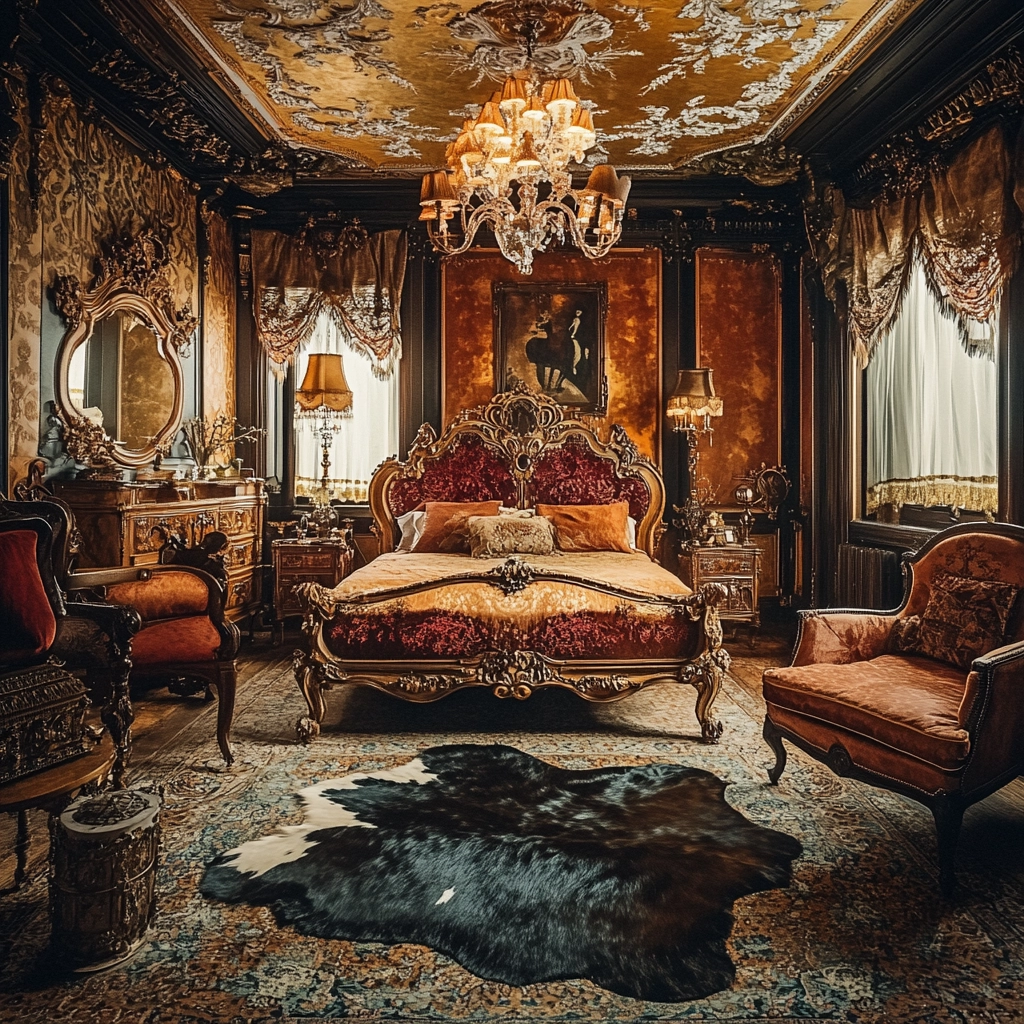 cow hide rug bedroom ideas 51