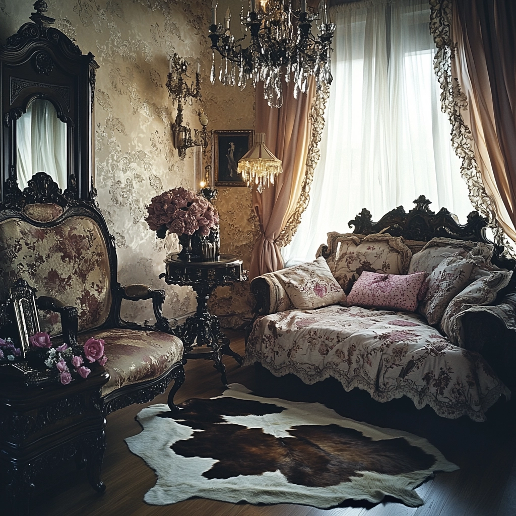 cow hide rug bedroom ideas 52