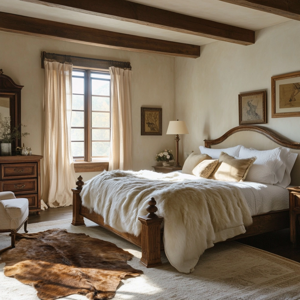 cow hide rug bedroom ideas 57